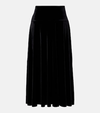 Midirock aus Samt | Norma Kamali