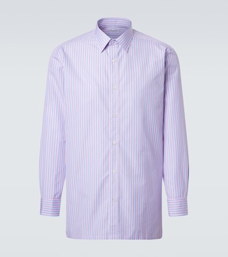 Striped cotton poplin shirt | Charvet