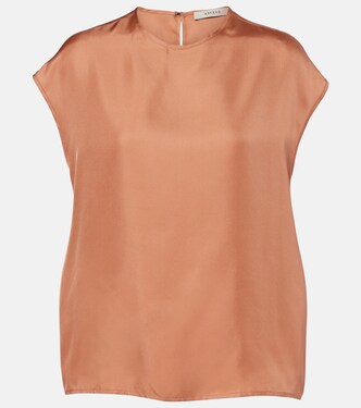 Dasha silk twill top | Asceno