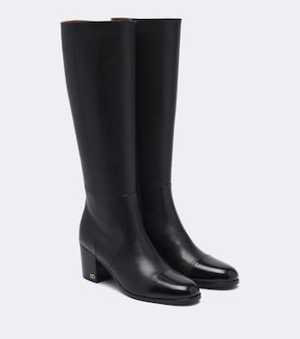 VLogo leather knee-high boots | Valentino Garavani