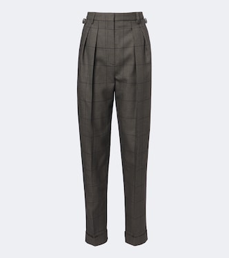 Checked wool straight pants | Mugler