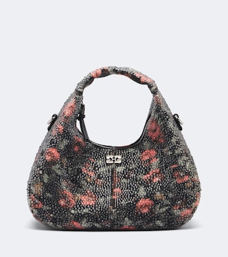 Mini embellished floral top-handle bag | Ganni