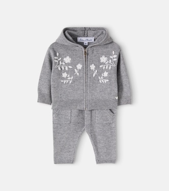 Baby Set aus Hoodie und Hose aus einem Wollgemisch | Tartine et Chocolat