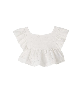 Cycas broderie anglaise cotton top | Poupette St Barth Kids