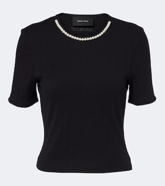 Embellished pointelle-knit cotton top | Simone Rocha