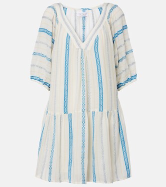 Selita tiered cotton jacquard minidress | Velvet
