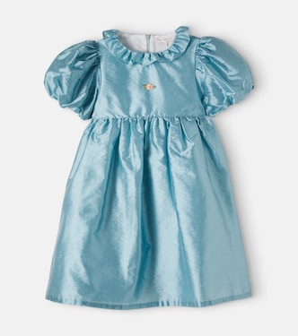 Moon bow-detail satin dress | Bebe Organic