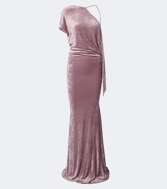 Lilies Tungsten open-back velvet gown | Rick Owens