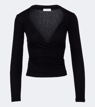 Charlotte ribbed-knit wrap top | Eres