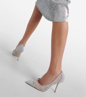 Love 100 glitter-tulle pumps | Jimmy Choo