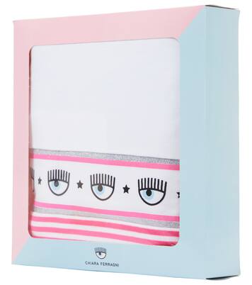x Chiara Ferragni Baby Maxi Logomania cotton blanket | Monnalisa