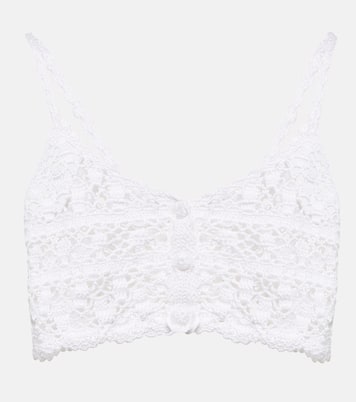 Cropped-Top Bianca aus Häkelstrick | Anna Kosturova