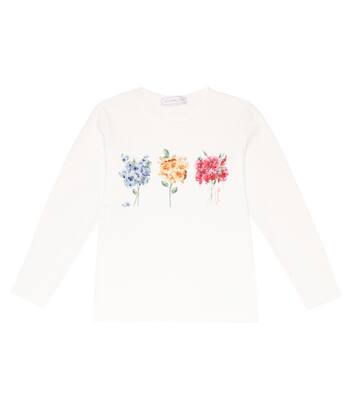 Embellished floral jersey top | Monnalisa