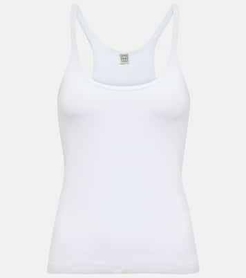 Cotton-blend racerback tank top | Toteme