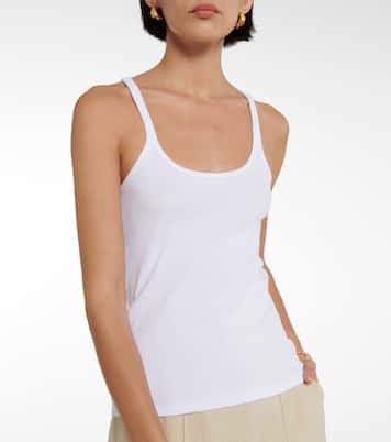 Cotton-blend racerback tank top | Toteme