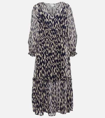 Kendra printed georgette midi dress | Velvet