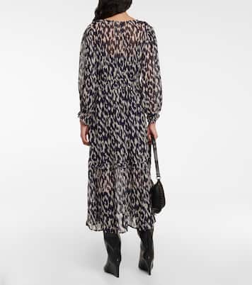 Kendra printed georgette midi dress | Velvet