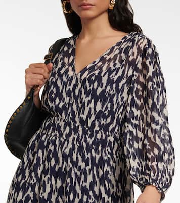 Kendra printed georgette midi dress | Velvet