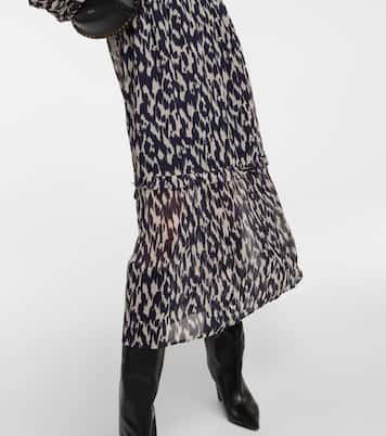 Kendra printed georgette midi dress | Velvet