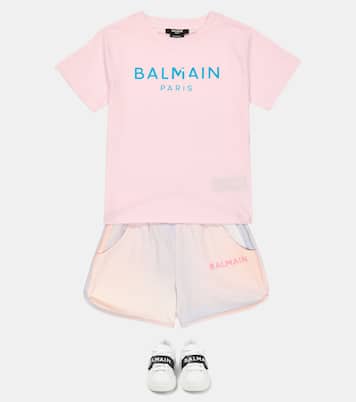 Logo cotton jersey T-shirt | Balmain Kids