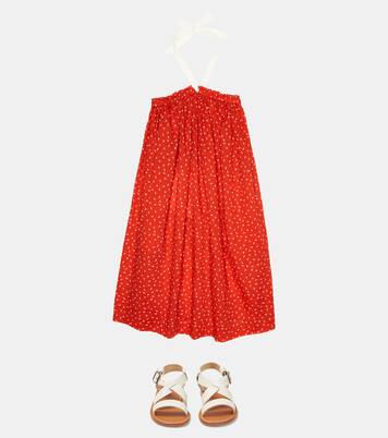 Agave polka dot cotton minidress | Caramel