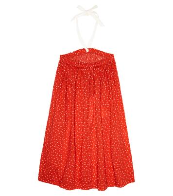 Agave polka dot cotton minidress | Caramel