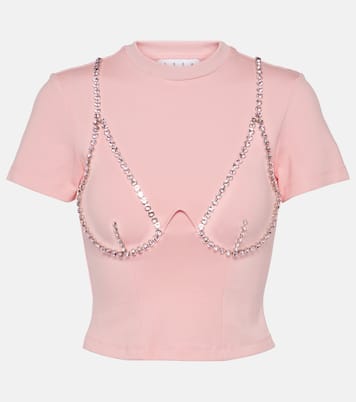 Embellished jersey T-shirt | Area