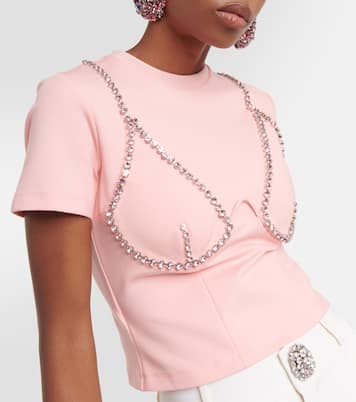 Embellished jersey T-shirt | Area