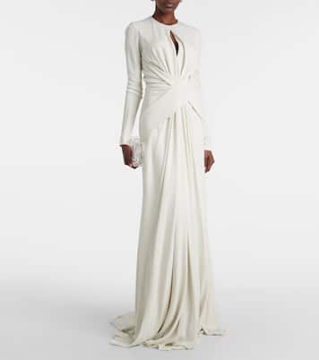 Gathered cutout jersey gown  | Elie Saab