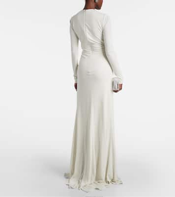 Gathered cutout jersey gown  | Elie Saab