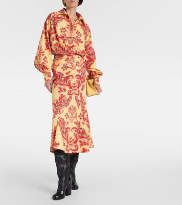 Robe longue en coton et soie imprimés | Etro