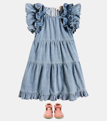 Ruffled cotton chambray dress | Petite Amalie  