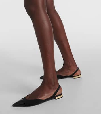 Leather-trimmed slingback flats | Aquazzura