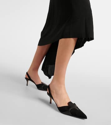 Poligleto 50 suede slingback pumps | Manolo Blahnik