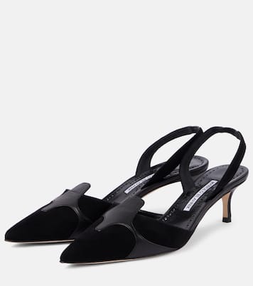 Poligleto 50 suede slingback pumps | Manolo Blahnik