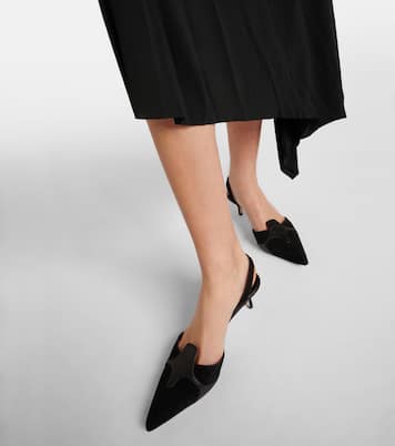 Poligleto 50 suede slingback pumps | Manolo Blahnik