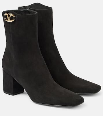 VLogo The Bold Edition suede booties | Valentino Garavani
