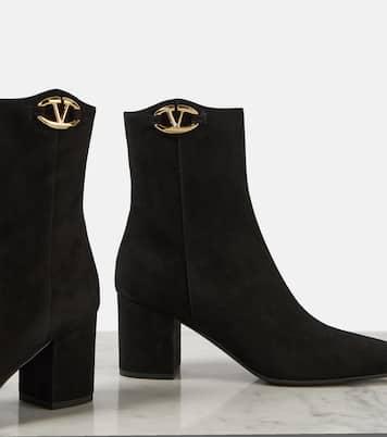 VLogo The Bold Edition suede booties | Valentino Garavani