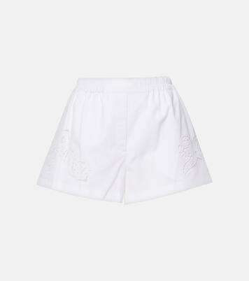 Bestickte Shorts Sangallo aus Baumwollpopeline | Versace
