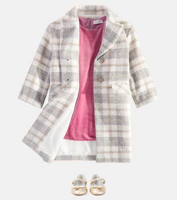 Robe en velours à plumes | Monnalisa