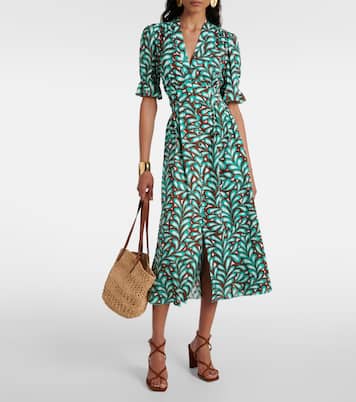Vestido midi Erica de algodón estampado | Diane von Furstenberg