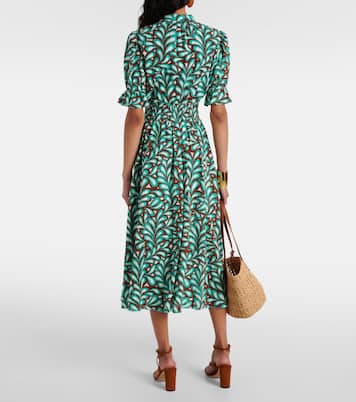 Vestido midi Erica de algodón estampado | Diane von Furstenberg