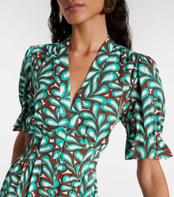 Vestido midi Erica de algodón estampado | Diane von Furstenberg