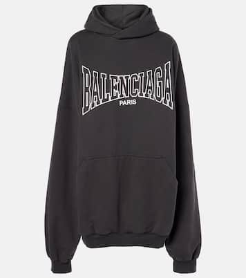 Logo cotton jersey hoodie | Balenciaga