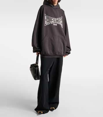 Logo cotton jersey hoodie | Balenciaga