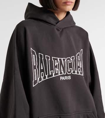 Logo cotton jersey hoodie | Balenciaga