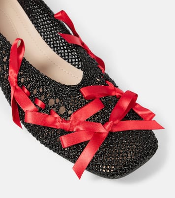 Bow-detail crochet ballet flats | Simone Rocha
