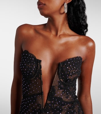 Abito bustier in pizzo con decorazioni | Self-Portrait