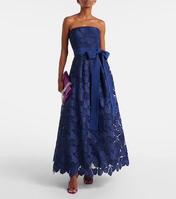 Vestido bustier de fiesta de encaje | Elie Saab