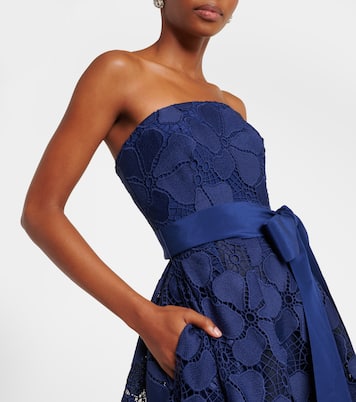 Vestido bustier de fiesta de encaje | Elie Saab